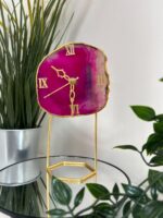 Natural Agate Slice Clock