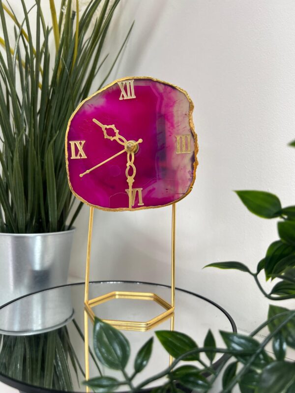 Natural Agate Slice Clock