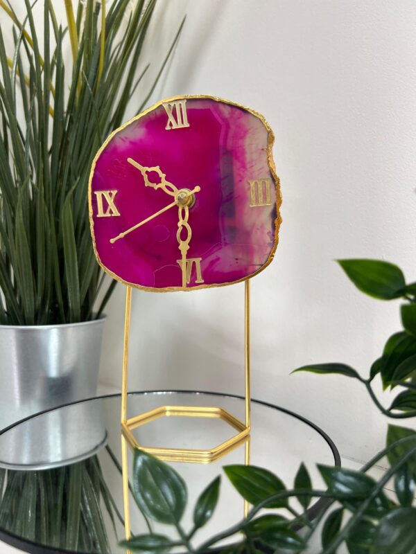 Natural Agate Slice Clock