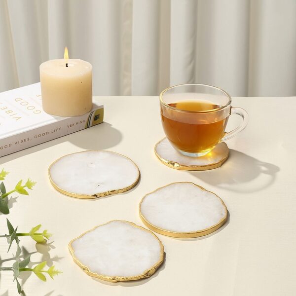 White Agate Crystal Coasters