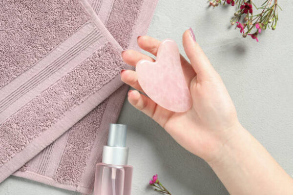 Rose quartz Natural Gua Sha Crystals Massage Tool