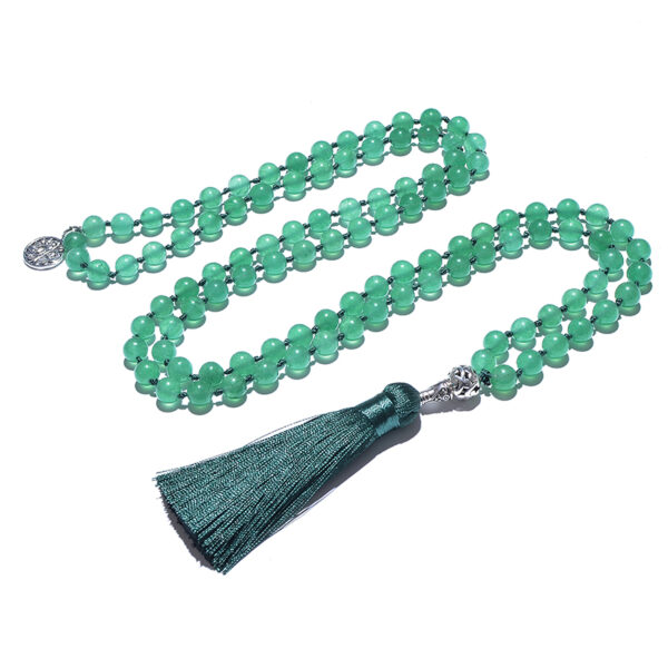 Green aventurine crystal 108 Hand knotted japa mala25
