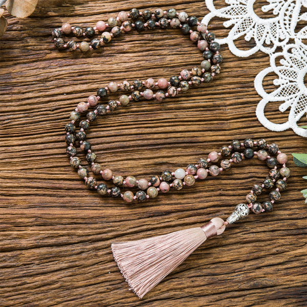 Green aventurine crystal 108 Hand knotted japa mala