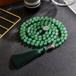 Green aventurine crystal 108 Hand knotted japa mala25