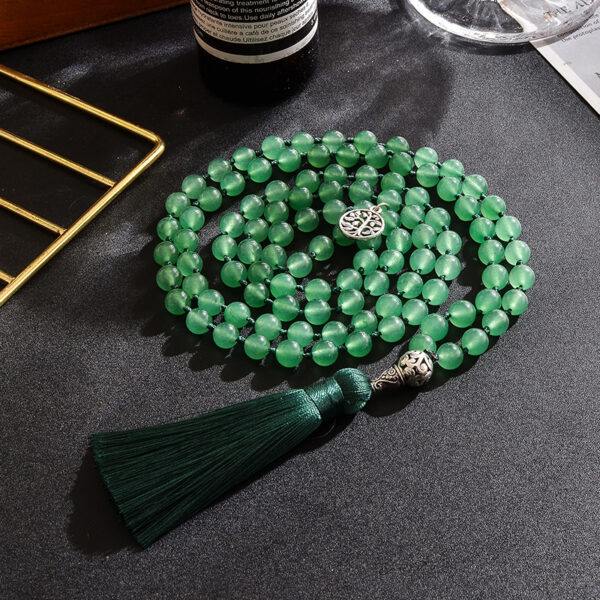 Green aventurine crystal 108 Hand knotted japa mala25