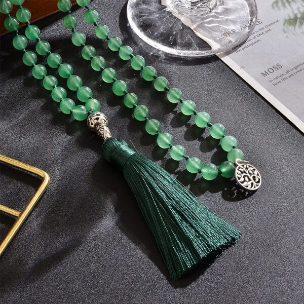 Green aventurine crystal 108 Hand knotted japa mala25