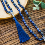 Lapis Lazuli crystal 108 Hand knotted japa mala