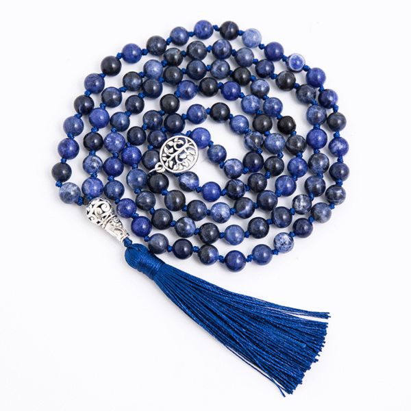 Lapis Lazuli crystal 108 Hand knotted japa mala