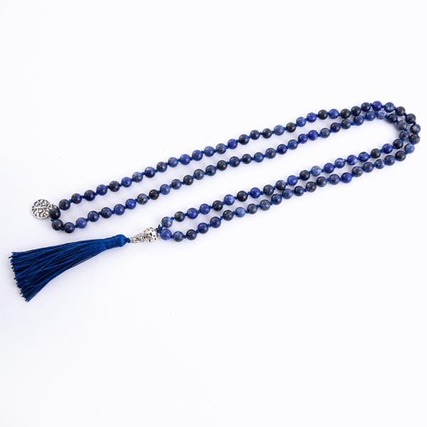 Lapis Lazuli crystal 108 Hand knotted japa mala