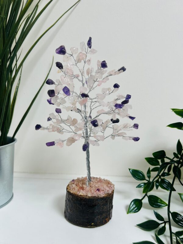 Rose Quartz / Amethyst crystal Tree 160 crystals