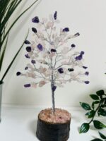 Rose Quartz / Amethyst crystal Tree 160 crystals