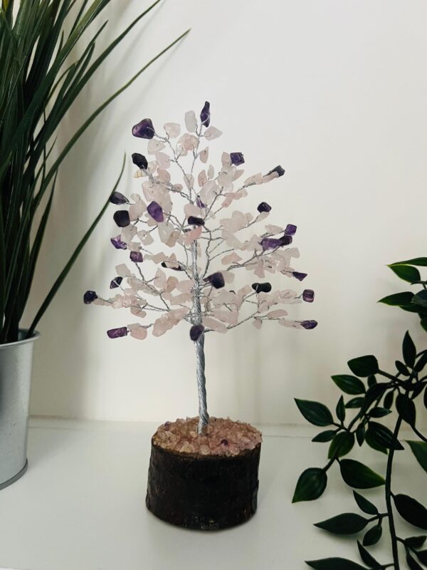 Rose Quartz / Amethyst crystal Tree 160 crystals