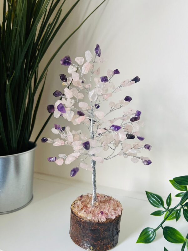 Rose Quartz / Amethyst crystal Tree 160 crystals