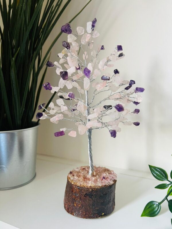Rose Quartz / Amethyst crystal Tree 160 crystals