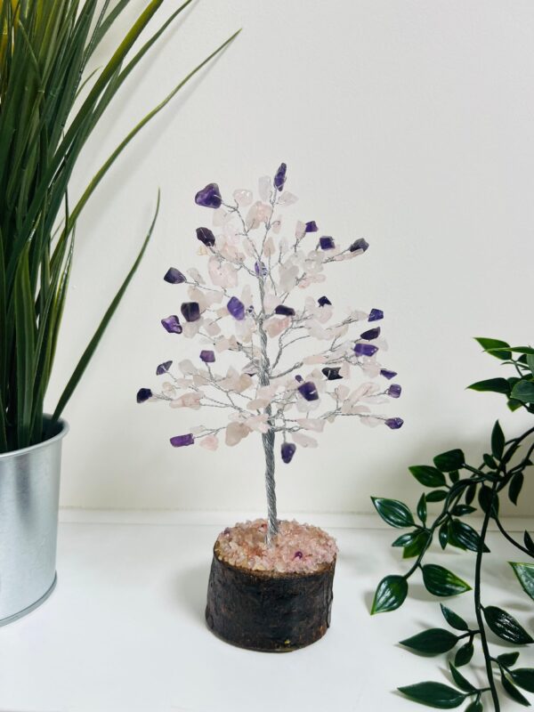 Rose Quartz / Amethyst crystal Tree 160 crystals