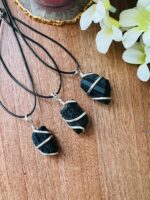 Natural Raw Black Tourmaline crystal necklace