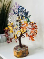 Seven Chakra Crystal Tree Silver Wire 500 crystals