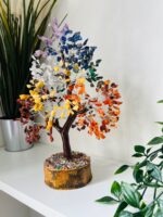 Seven Chakra Crystal Tree Silver Wire 500 crystals