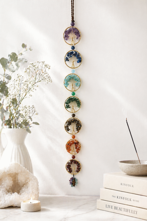 7 chakra wall hanging tree of life Chakra Wall Hanging,