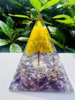 Amethyst & Peridot Orgonite Pyramid