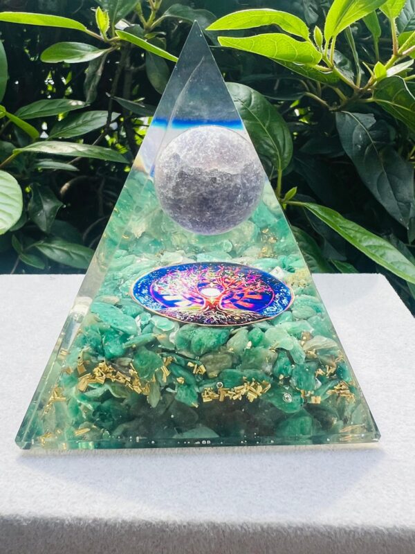 Green Jade & Amethyst Pyramid