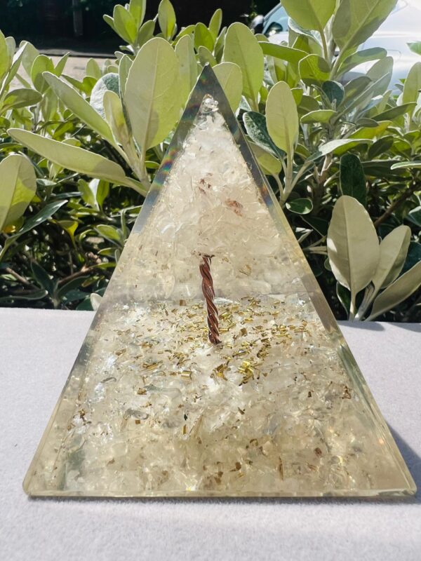 Clear Quartz Crystal Orgonite Pyramid