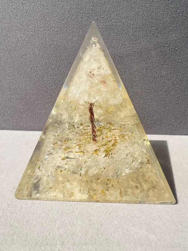 Clear Quartz Crystal Orgonite Pyramid