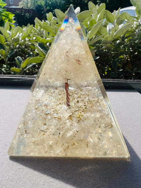 Clear Quartz Crystal Orgonite Pyramid