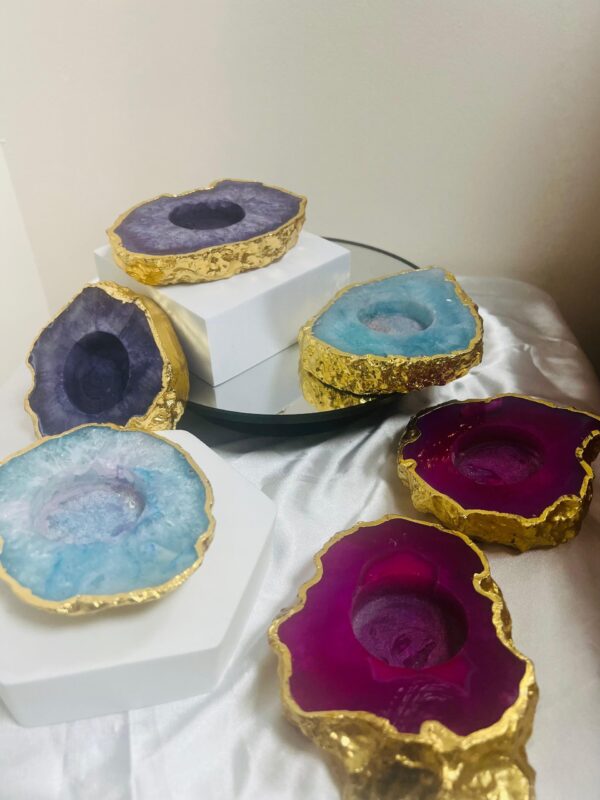 Agate Tea Light Candle Holder