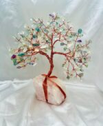 Fluorite Crystal Tree With  Rose Quartz Raw Base 300 crysrals