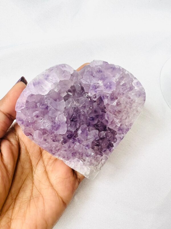 Amethyst Crystal Druzy Heart