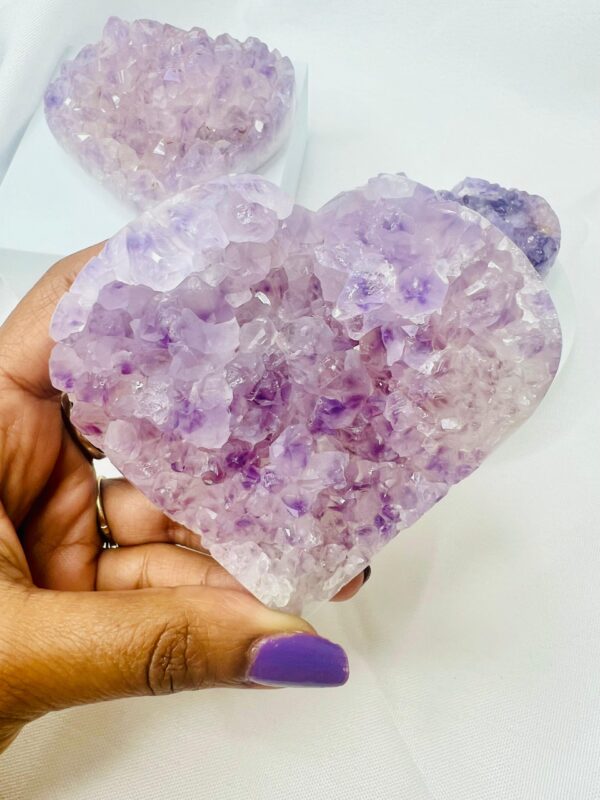 Amethyst Crystal Druzy Heart