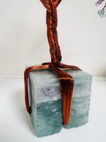 Fluorite Crystal Tree With  Rose Quartz Raw Base 300 crysrals