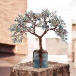 Fluorite Crystal Tree With  Rose Quartz Raw Base 300 crysrals