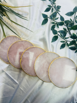 Rose Quartz Natural Crystal Coaster | Gemstone Tableware
