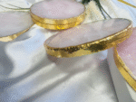 Rose Quartz Natural Crystal Coaster | Gemstone Tableware