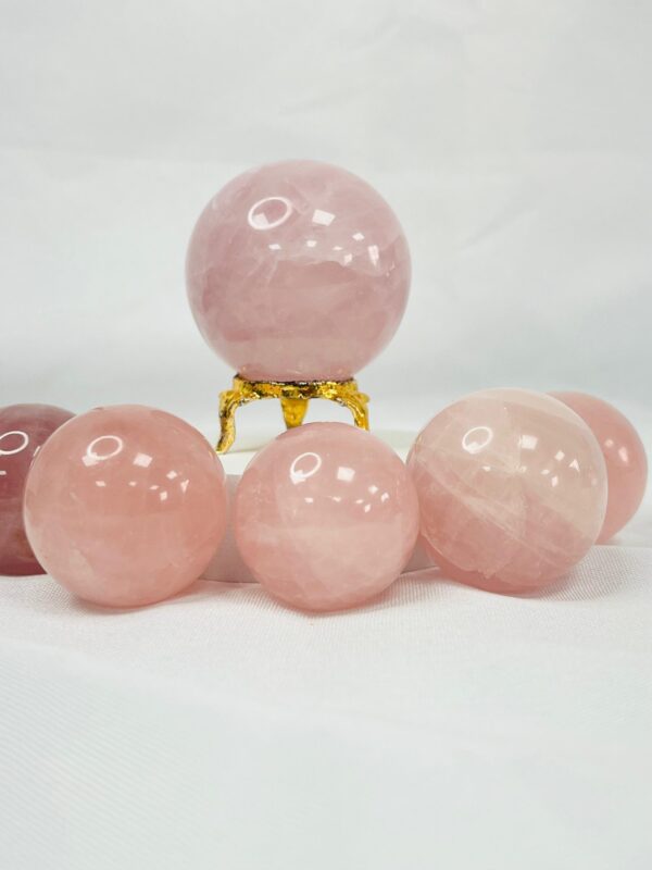 Rose Quartz Crystal Sphere 40mm - Image 8