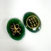 Green Jade Crystal Oval Shape Zibu Symbol Coin - Image 2