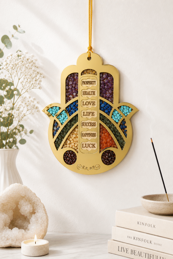 7 Chakra wall hanging , Hamsa hand wall hanging