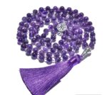 Amethyst crystal 108 Hand knotted japa mala
