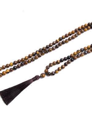 Tigers eye crystal 108 Hand knotted japa mala