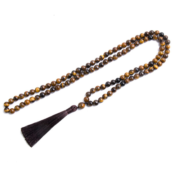 Tigers eye crystal 108 Hand knotted japa mala