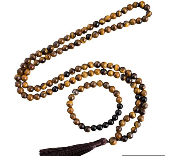 Tigers eye crystal 108 Hand knotted japa mala