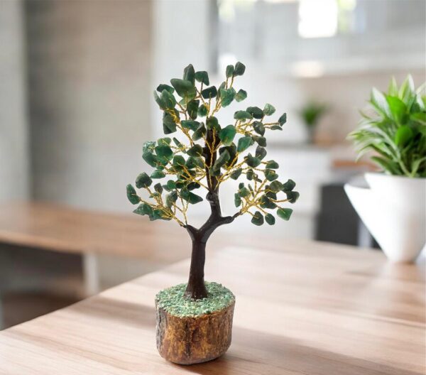 Green Jade Crystal Tree Gold Wire 100 Crystals