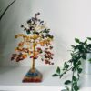 seven chakra crystal tree With Pyramid base Gold wire - Image 2