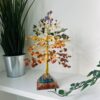 seven chakra crystal tree With Pyramid base Gold wire - Image 5