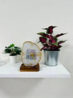 Natural Agate Slice Clock