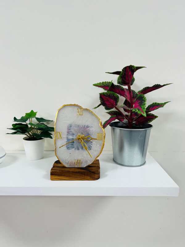 Natural Agate Slice Clock