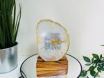 Natural Agate Slice Clock