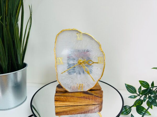 Natural Agate Slice Clock